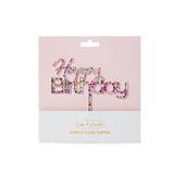 RAINBOW GLITTER HAPPY BIRTHDAY TOPPER