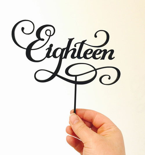 Eighteenth Birthday Cake Topper - Eighteen