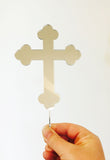Acrylic Cake Topper - Religious Cross #1 - Mirror Gold