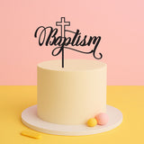 Religious Cake Topper - Generic Baptism with Cross