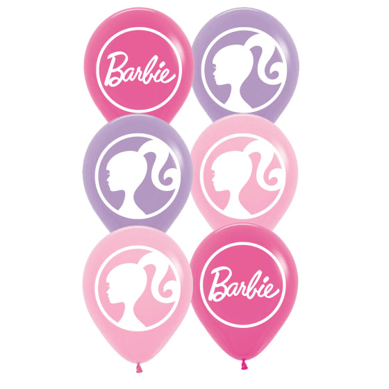 BARBIE Latex Balloons - 6Pk