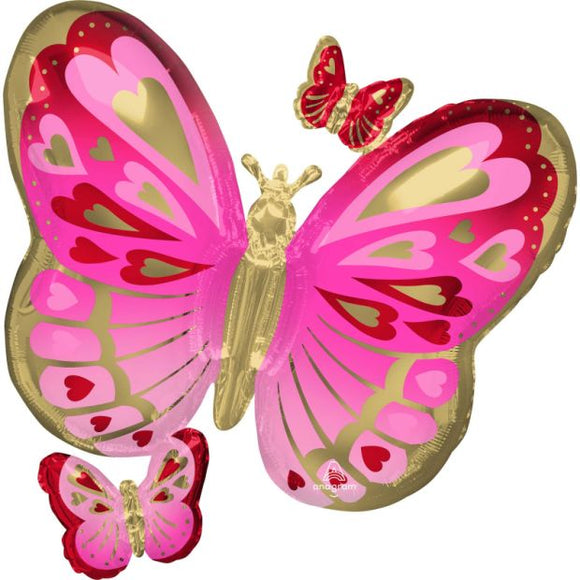 SuperShape Foil - BUTTERFLY RED, PINK & GOLD