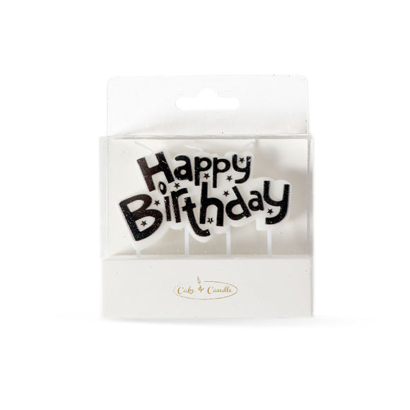 Happy Birthday Candle Plaque Black
