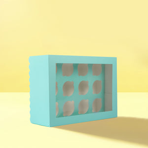 Blue Scalloped 12 Cupcake Box