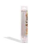 Cake & Candle 12cm Tall Cake Candles Silver 12Pk