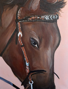 Hand Painted Horse Head on Canvas - Teresa Hope