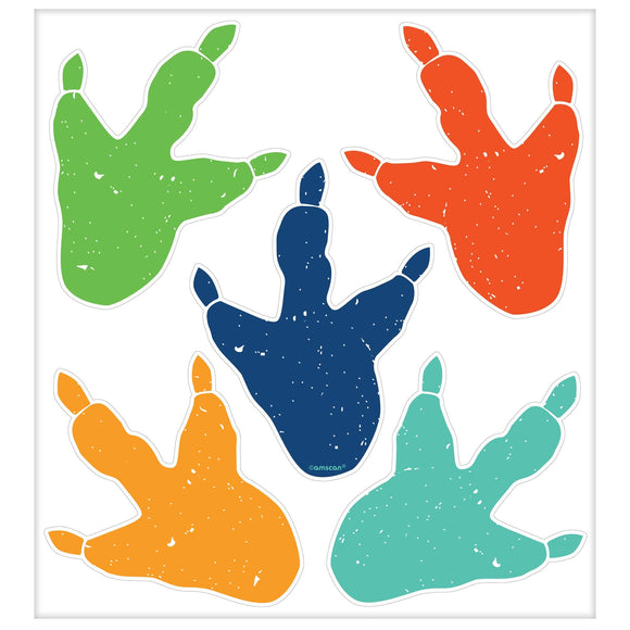 DINO-MITE PARTY DINOSAUR VINYL CLING FOOTPRINTS