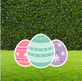 3 PIECE EASTER EGG SET CUTOUTS - FLORAL