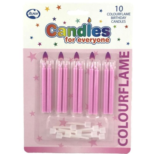Colour Flame Candles Pink