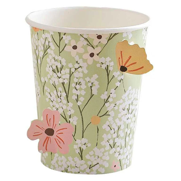 FLORAL PAPER CUPS (8PK)