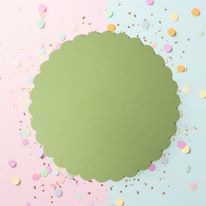 3mm Scalloped Cake Board Green 10"