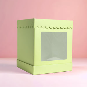 Green Scalloped Cake Box 10"