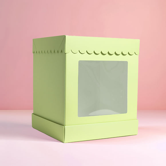 Green Scalloped Cake Box 10