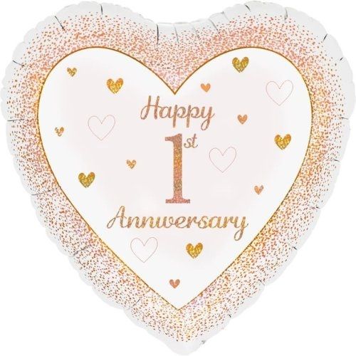 45cm Foil Balloon - HAPPY 1ST ANNIVERSARY