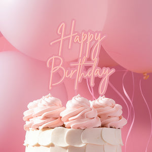 Cake Topper - Happy Birthday (Pink)