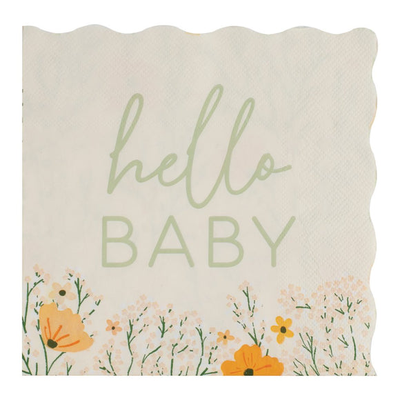 HELLO BABY NAPKINS (16PK)