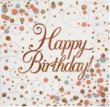 ROSE GOLD NAPKINS - HAPPY BIRTHDAY