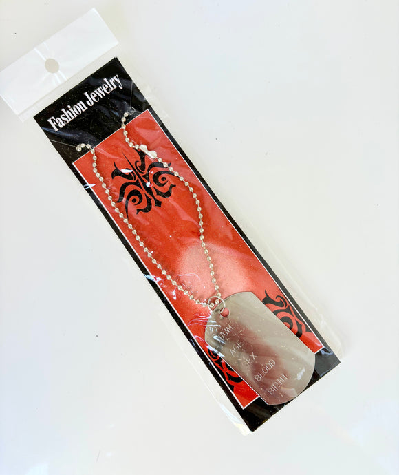 MILITARY DOG TAG NECKLACE SML
