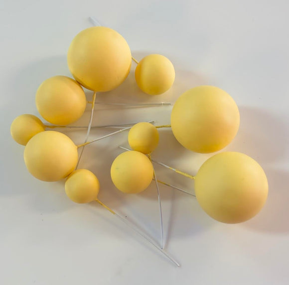 FAUX PASTEL YELLOW BALL CAKE TOPPERS