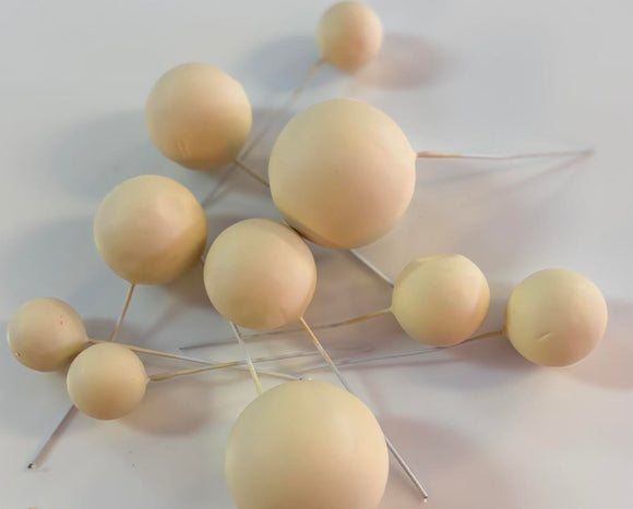 FAUX BEIGE/NUDE BALL CAKE TOPPERS