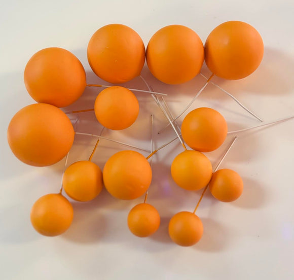 FAUX ORANGE BALL CAKE TOPPERS