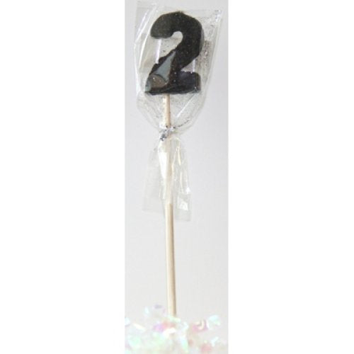 LONG STICK CANDLE #2 (BLACK GLITTER)