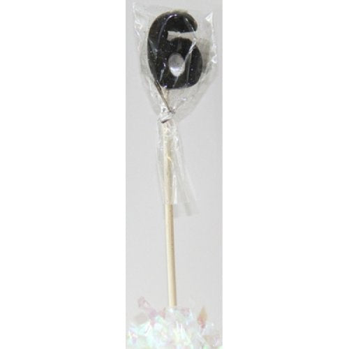 LONG STICK CANDLE #6 (BLACK GLITTER)