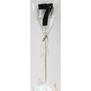 LONG STICK CANDLE #7 (BLACK GLITTER)