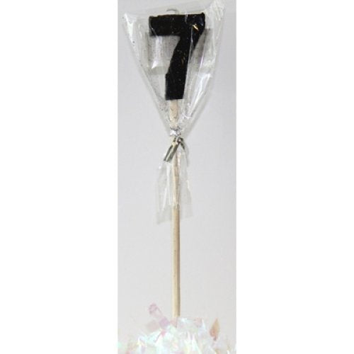 LONG STICK CANDLE #7 (BLACK GLITTER)