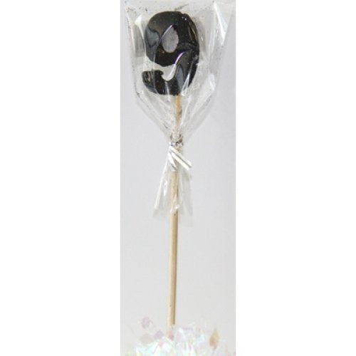 LONG STICK CANDLE #9 (BLACK GLITTER)