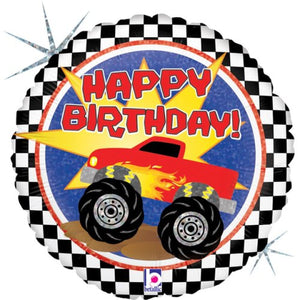 45cm Foil Balloon - HAPPY BIRTHDAY MONSTER TRUCK
