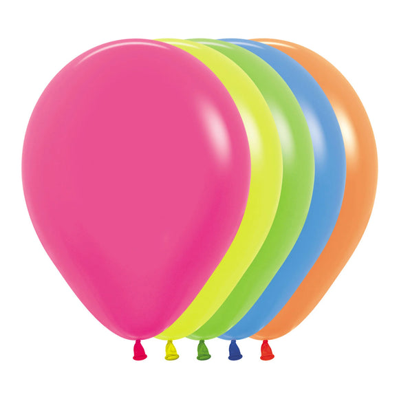 NEON Assorted Latex Balloons - 25 Pack