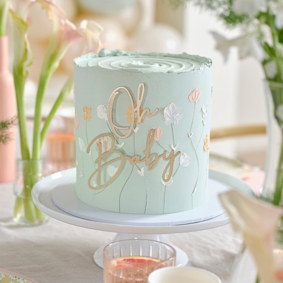OH BABY CAKE DECORATION - GOLD