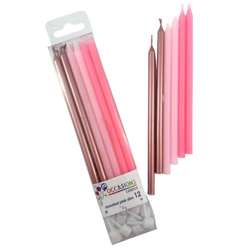 Long Birthday Candle - PINK & ROSE GOLD