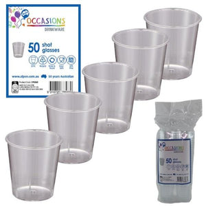 CLEAR - Plastic Shot Glasses 50PK