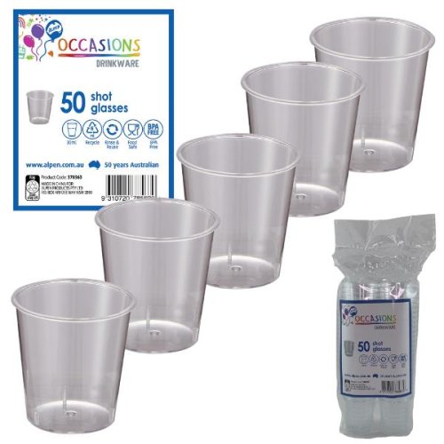 CLEAR - Plastic Shot Glasses 50PK