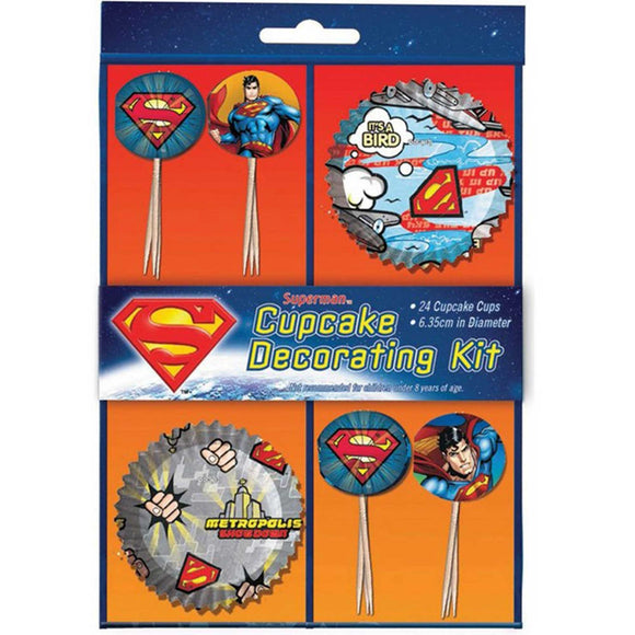 CUPCAKE DECORATING KIT- SUPERMAN