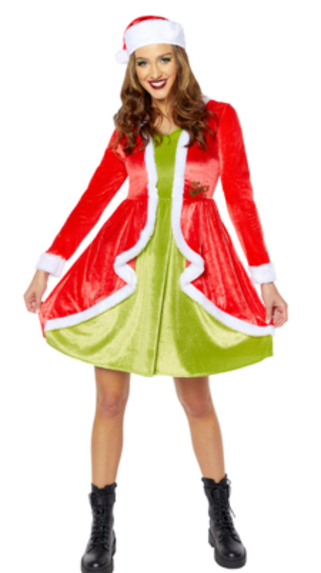 COSTUME - THE GRINCH DRESS & HAT (WOMENS 14-16)