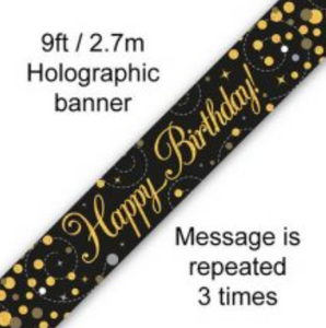 Banner - Happy Birthday (BLACK & GOLD)