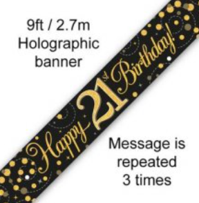 Banner - Happy 21st Birthday SPARKLING FIZZ