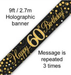 Banner - Happy 60TH Birthday SPARKLING FIZZ