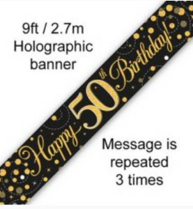 Banner - Happy 50TH Birthday SPARKLING FIZZ