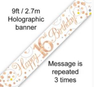 Banner - Happy 16TH Birthday (ROSE GOLD)