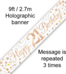 Banner - Happy 21ST Birthday (ROSE GOLD)