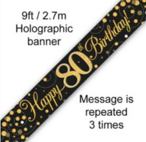 Banner - Happy 80th Birthday SPARKLING FIZZ