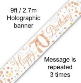 Banner - Happy 70TH Birthday (ROSE GOLD)