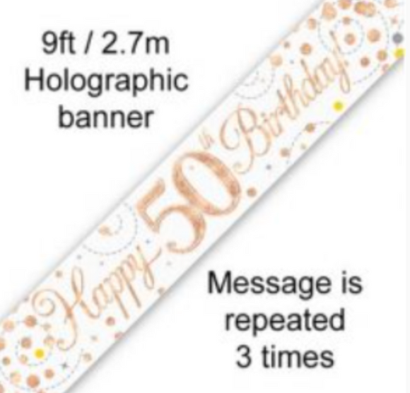 Banner - Happy 50TH Birthday (ROSE GOLD)