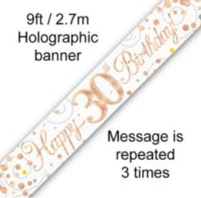 Banner - Happy 30TH Birthday (ROSE GOLD)