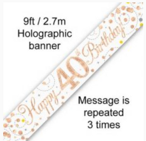Banner - Happy 40TH Birthday (ROSE GOLD)