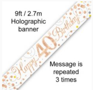 Banner - Happy 40TH Birthday (ROSE GOLD)